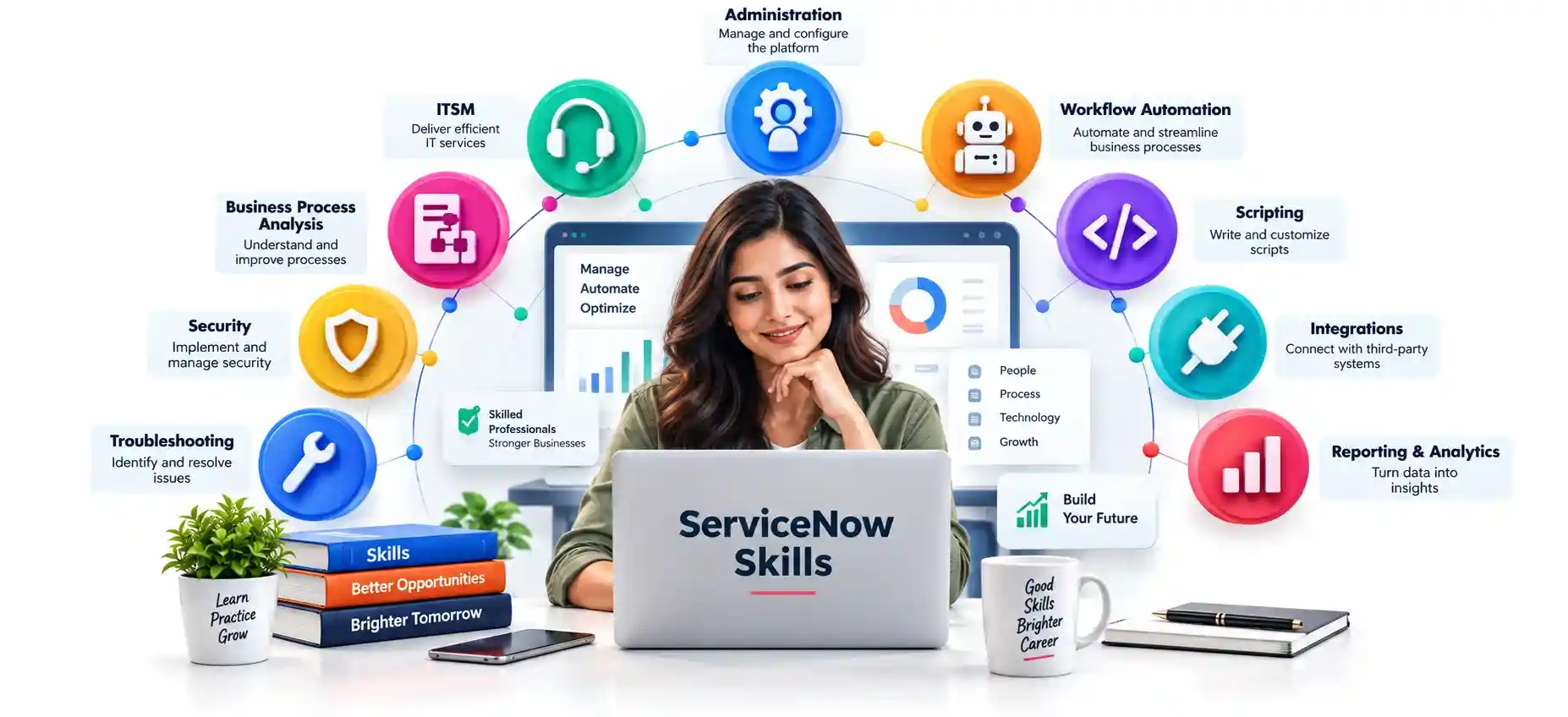 ServiceNow skills learned through training course